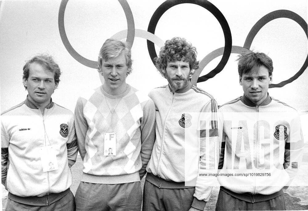 OS 1984 i Sarajevo. Vinter-OS. Längdskidor herrar 30 km. De svenska deltagarna fr. v. Jan Ottosson, Gunde Svan, Thomas Wassberg och Torgny Mogren, längdskidakare Sverige 1984-02-07 (c) SWEDNER STEFAN Aftonbladet IBL Bildbyra * * * EXPRESSEN OUT * * * AFTONBLADET 2090 svenska kändisar