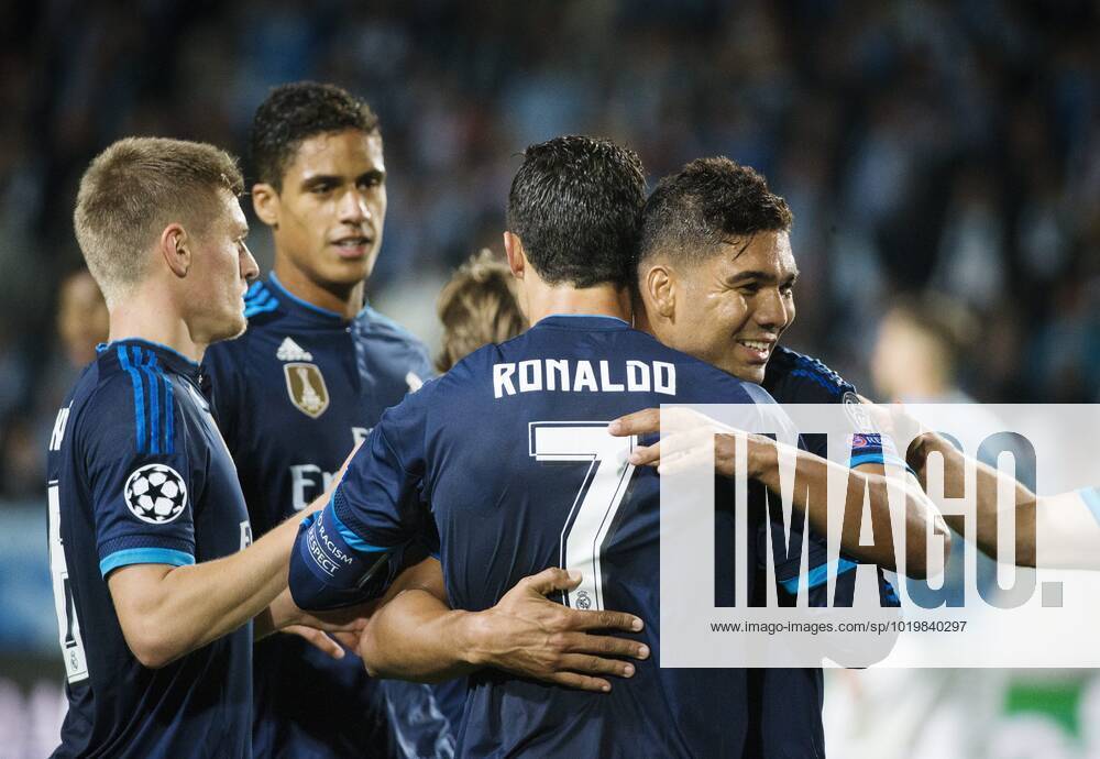 Real Madrids Cristiano Ronaldo jublar efter 2-0 malet under fotbollsmatchen i Champions League mellan Malmö FF och Real Madrid den 30 September 2015 i Malmö. Champions League, Malmö FF - Real Madrid Champions League, Malmö FF - Real Madri 2015-10-01 (c) NILSSON DANIEL Aftonbladet IBL Bildbyra * * * EXPRESSEN OUT * * * AFTONBLADET 85662 Malmoe Sverige fotboll
