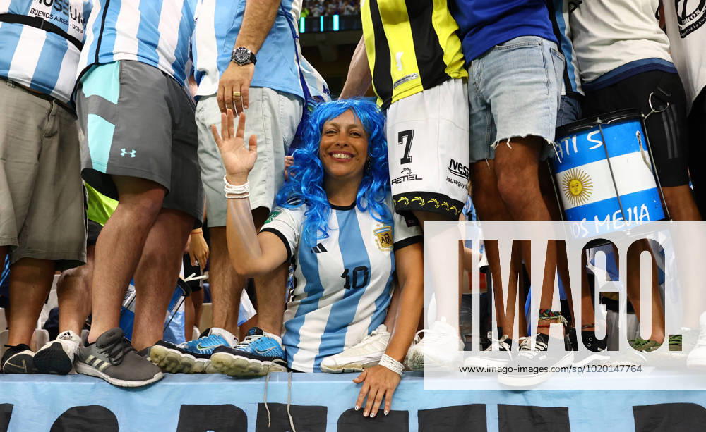Doha, Qatar, 9th December 2022. Argentina fans during the FIFA World Cup, WM, Weltmeisterschaft, Fussball 2022 match at Lusail Stadium, Doha. Picture credit should read: David Klein Sportimage . SPI-2091-0005