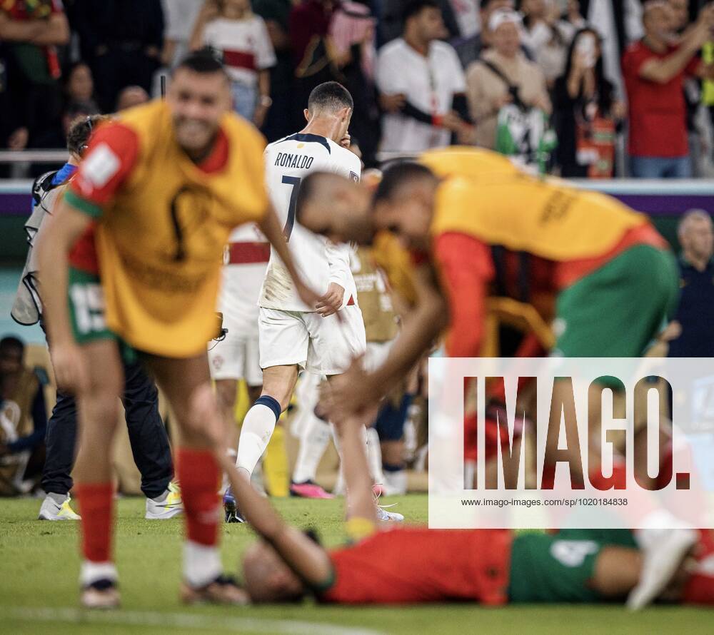 Morocco vs portugal DOHA, CA - 10.12.2022: MOROCCO VS PORTUGAL - CRISTIANO RONALDO of Portugal leaves the field after being eliminated by Morocco in a match between Morocco and Portugal, valid for the quarterfinals of the World Cup, held at the Al Thumama Stadium in Doha, Qatar. (Photo: Marcelo Machado de Melo Fotoarena) x2308626x MarceloxMachadoxdexMelo