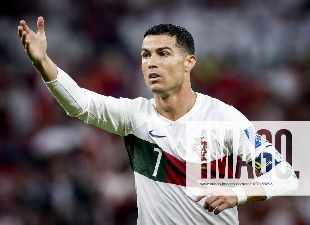 DOHA - Cristiano Ronaldo of Portugal during the FIFA World Cup, WM, Weltmeisterschaft, Fussball Qatar 2022 quarterfinal match between Morocco and Portugal at Al Thumama Stadium on December 10, 2022 in Doha, Qatar. ANP KOEN VAN WEEL FIFA World Cup Qatar 2022 2022 ANPxSportx IVx