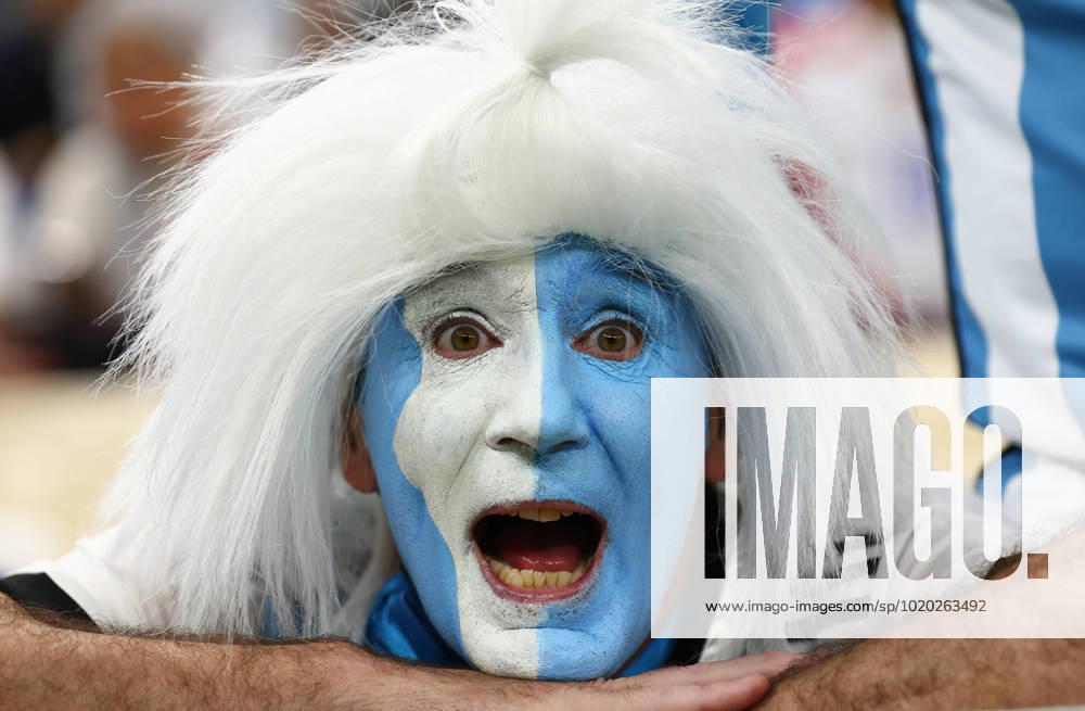 Doha, Qatar, 13th December 2022. Argentina fans during the FIFA World Cup, WM, Weltmeisterschaft, Fussball 2022 match at Lusail Stadium, Doha. Picture credit should read: David Klein Sportimage . SPI-2097-0011