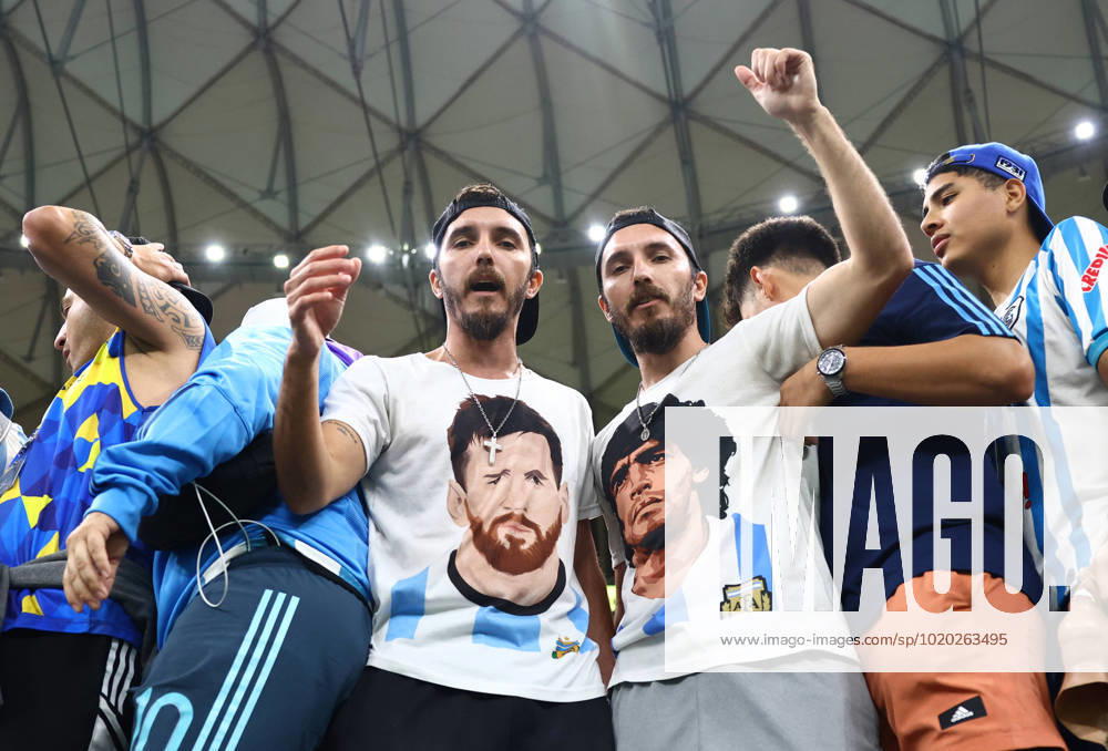 Doha, Qatar, 13th December 2022. Argentina fans during the FIFA World Cup, WM, Weltmeisterschaft, Fussball 2022 match at Lusail Stadium, Doha. Picture credit should read: David Klein Sportimage . SPI-2097-0014