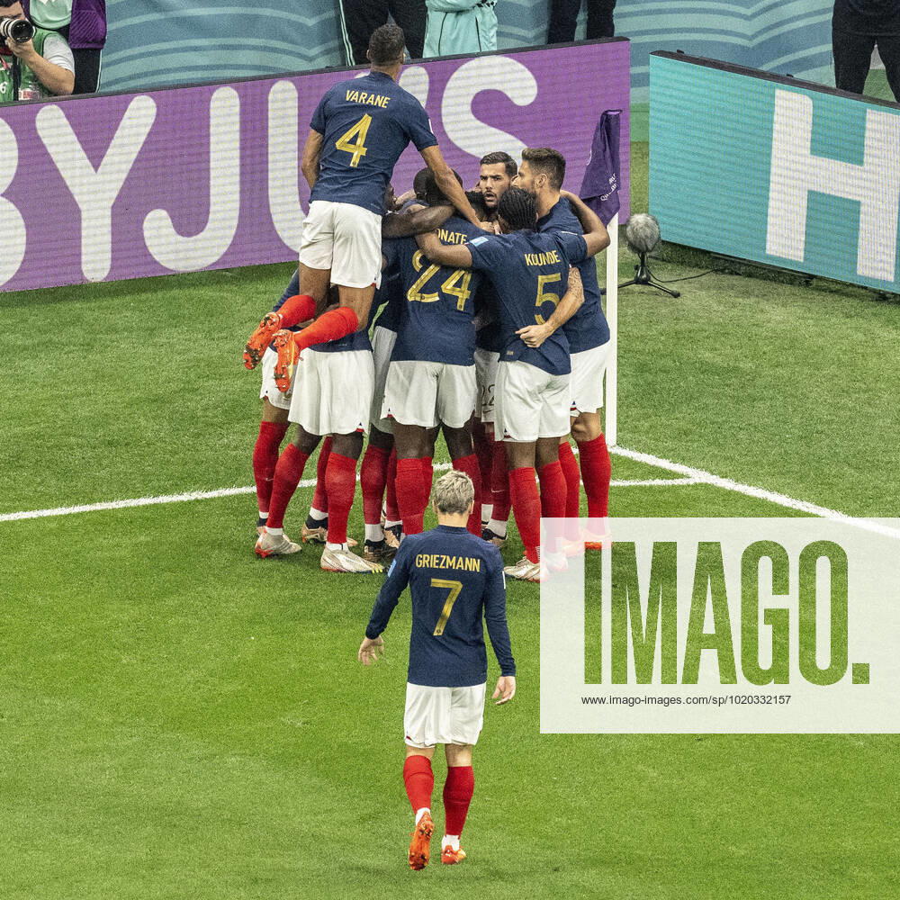 França x Marrocos AL-KHOR, AK - 14.12.2022: FRANÇA X MARROCOS - Theo Hernandez of France celebrates after scoring a goal (1-0) during the match between France and Morocco, valid for the World Cup semifinal, held at Al Bayt Stadium, Qatar. (Photo: Richard Callis Fotoarena) x2310939x RichardxCallis
