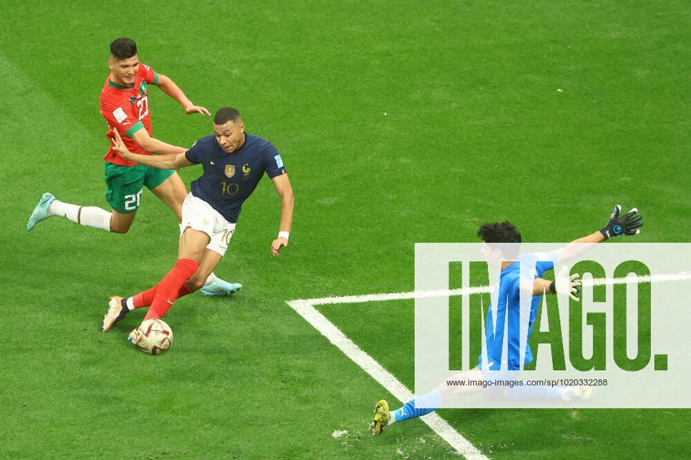 Mandatory Credit: Photo by Kieran McManus Shutterstock (13661836ae) Kylian Mbappe of France shoots at goal France v Morocco, FIFA World Cup, WM, Weltmeisterschaft, Fussball 2022, Semi Final, Football, Al Bayt Stadium, Al Khor, Qatar - 14 Dec 2022 Editorial Use Only France v Morocco, FIFA World Cup 2022, Semi Final, Football, Al Bayt Stadium, Al Khor, Qatar - 14 Dec 2022 Editorial Use Only