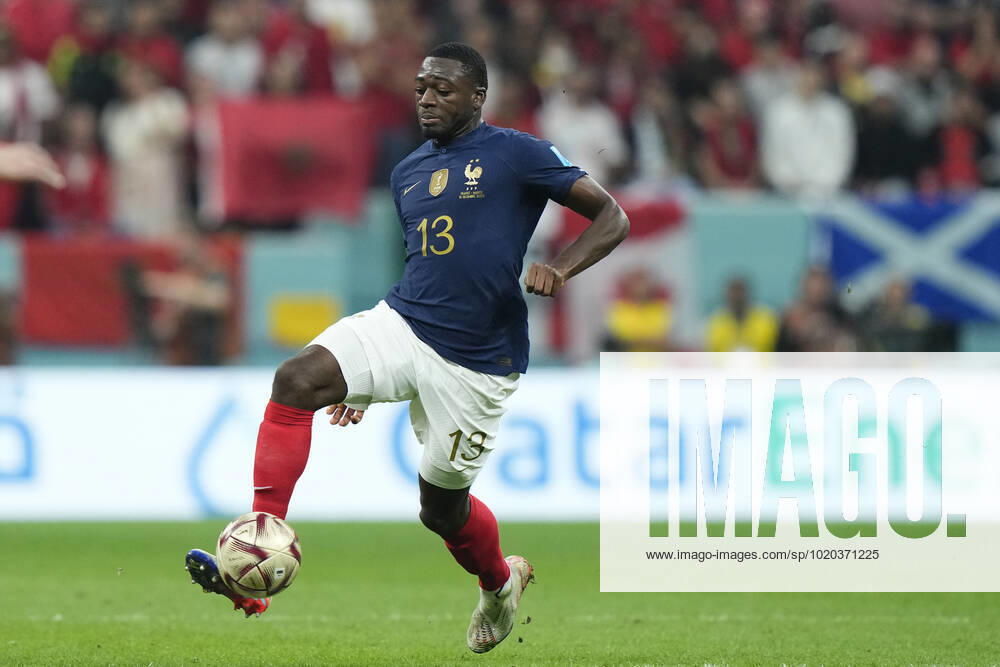 France v Morocco: Semi Final - FIFA World Cup, WM, Weltmeisterschaft, Fussball Qatar 2022 Youssouf Fofana central midfield of France and AS Monaco controls the ball during the FIFA World Cup Qatar 2022 semi final match between France and Morocco at Al Bayt Stadium on December 14, 2022 in Al Khor, Qatar. Al Khor Qatar