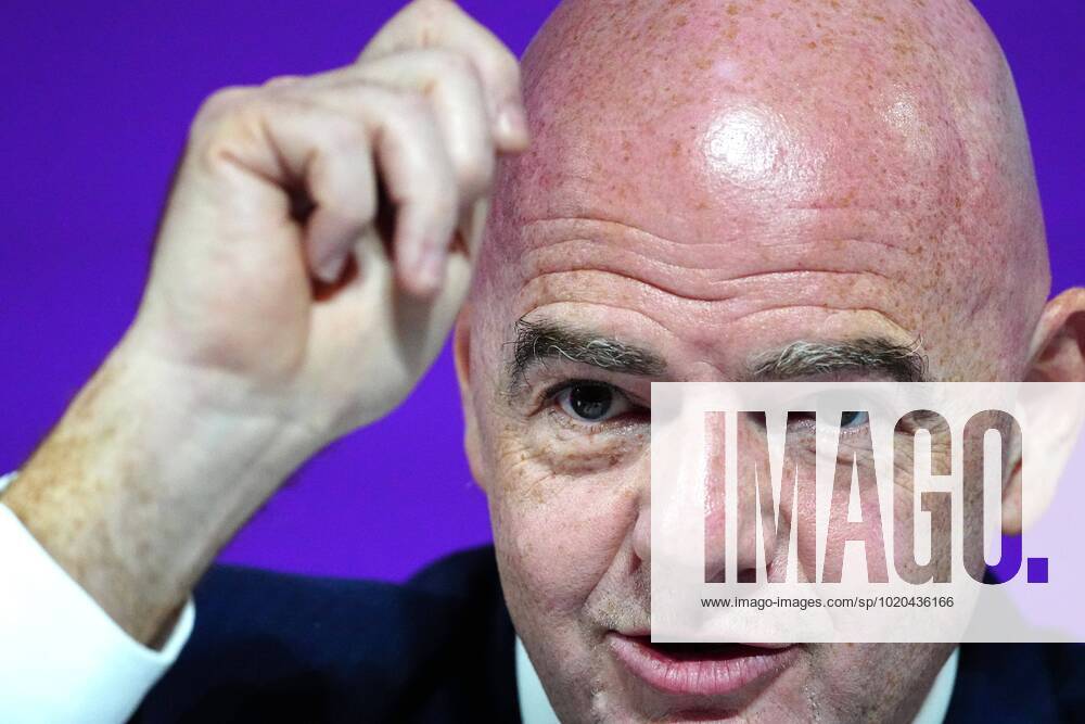 Mandatory Credit: Photo by Javier Garcia Shutterstock (13670212bg) FIFA President Gianni Infantino speaks during the press conference, PK, Pressekonferenz FIFA Press Conference, FIFA World Cup, WM, Weltmeisterschaft, Fussball 2022, Football, Qatar National Convention Centre, Doha, Qatar - 16 Dec 2022 Editorial Use Only FIFA Press Conference, FIFA World Cup 2022, Football, Qatar National Convention Centre, Doha, Qatar - 16 Dec 2022 Editorial Use Only