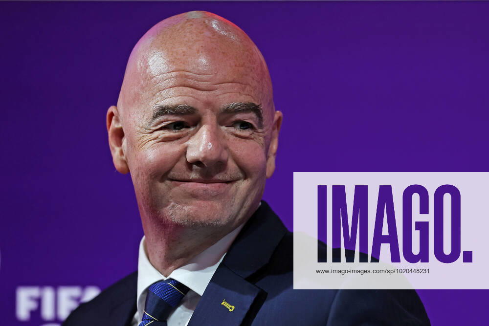 2022 FIFA World Cup, WM, Weltmeisterschaft, Fussball press conference, PK, Pressekonferenz before Final Games Dec 16th. Gianni Infantino, President of FIFA speaking to the press ActionPlus12458515 HeulerxAndrey
