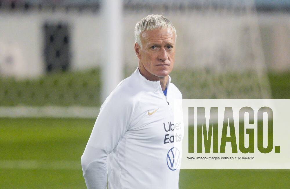 Mandatory Credit: Photo by Dave Shopland Shutterstock (13670207af) Manager Didier Deschamps of France France Training & press conference, PK, Pressekonferenz FIFA World Cup, WM, Weltmeisterschaft, Fussball 2022, Football, Al Sadd SC Stadium, Al Rayyan, Qatar - 16 Dec 2022 Editorial Use Only France Training & Press Conference, FIFA World Cup 2022, Football, Al Sadd SC Stadium, Al Rayyan, Qatar - 16 Dec 2022 Editorial Use Only