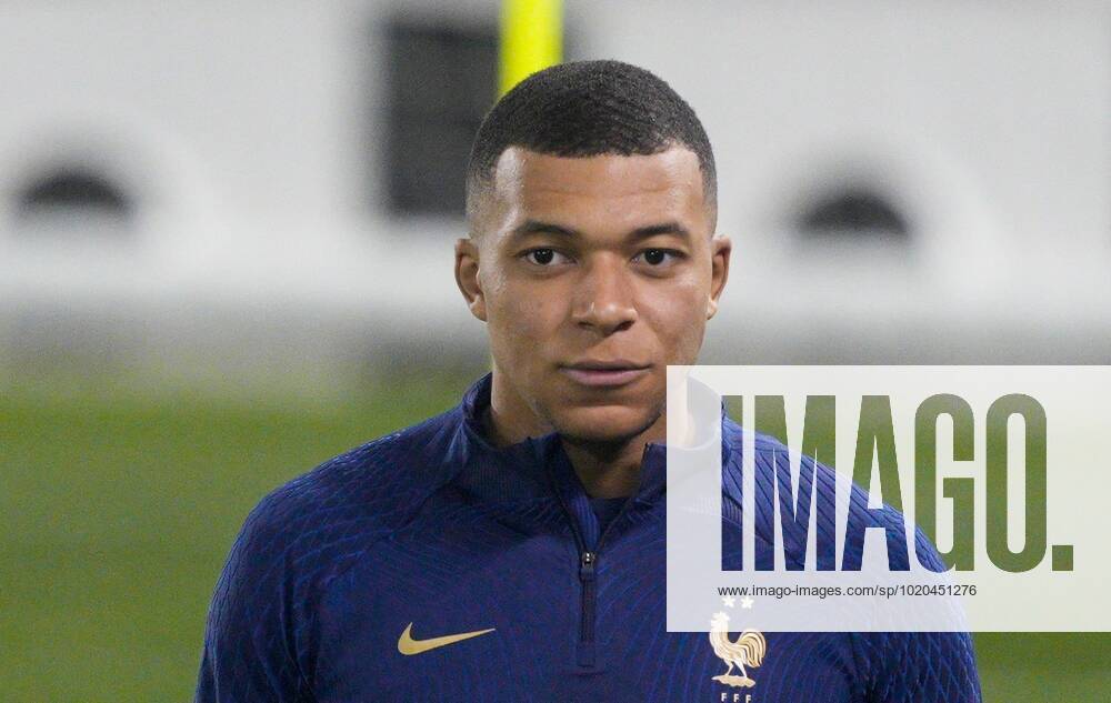 Mandatory Credit: Photo by Dave Shopland Shutterstock (13670207bd) Kylian Mbappe of France France Training & press conference, PK, Pressekonferenz FIFA World Cup, WM, Weltmeisterschaft, Fussball 2022, Football, Al Sadd SC Stadium, Al Rayyan, Qatar - 16 Dec 2022 Editorial Use Only France Training & Press Conference, FIFA World Cup 2022, Football, Al Sadd SC Stadium, Al Rayyan, Qatar - 16 Dec 2022 Editorial Use Only