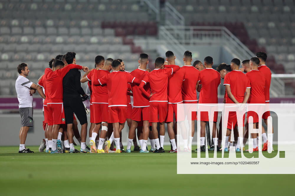 Training of the Moroccan football team Training of the Moroccan football team at the Al Duhail camp the day before the match against Croatia in Doha, Qatar on December 16, 2022. IgorxKralj PIXSELL