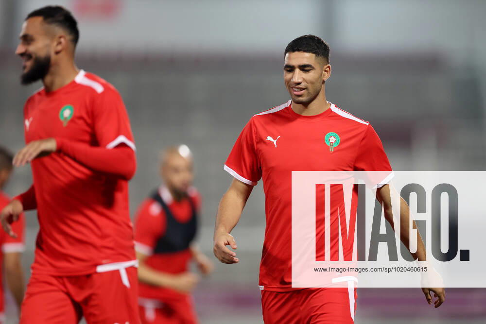 Training of the Moroccan football team Training of the Moroccan football team at the Al Duhail camp the day before the match against Croatia in Doha, Qatar on December 16, 2022. IgorxKralj PIXSELL