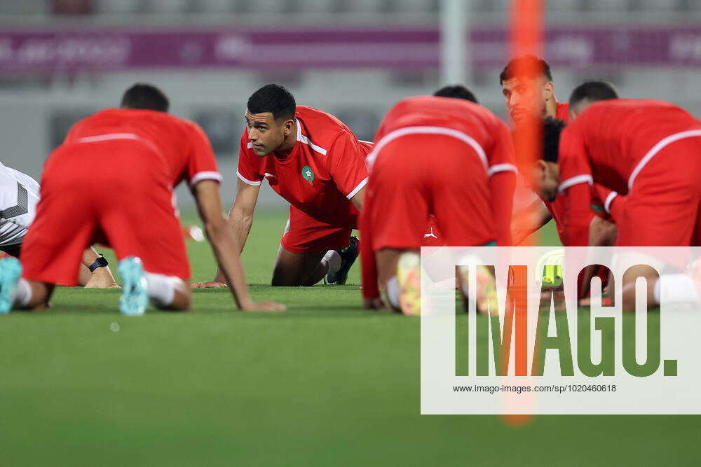Training of the Moroccan football team Training of the Moroccan football team at the Al Duhail camp the day before the match against Croatia in Doha, Qatar on December 16, 2022. IgorxKralj PIXSELL