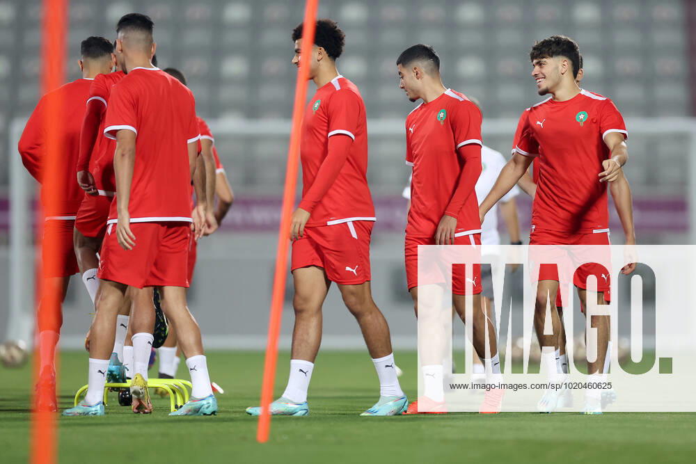 Training of the Moroccan football team Training of the Moroccan football team at the Al Duhail camp the day before the match against Croatia in Doha, Qatar on December 16, 2022. IgorxKralj PIXSELL
