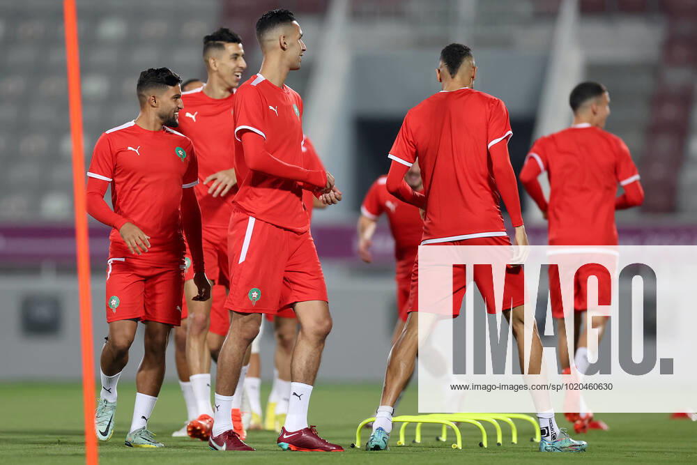 Training of the Moroccan football team Training of the Moroccan football team at the Al Duhail camp the day before the match against Croatia in Doha, Qatar on December 16, 2022. IgorxKralj PIXSELL