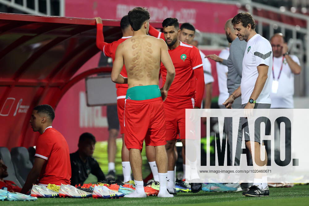 Training of the Moroccan football team Training of the Moroccan football team at the Al Duhail camp the day before the match against Croatia in Doha, Qatar on December 16, 2022. IgorxKralj PIXSELL