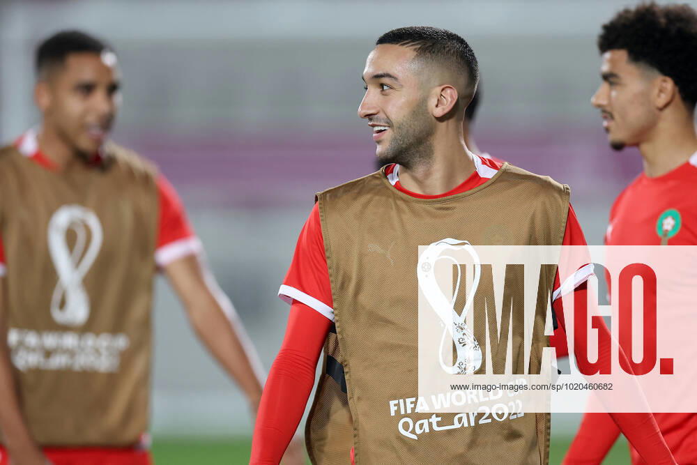 Training of the Moroccan football team Training of the Moroccan football team at the Al Duhail camp the day before the match against Croatia in Doha, Qatar on December 16, 2022. IgorxKralj PIXSELL