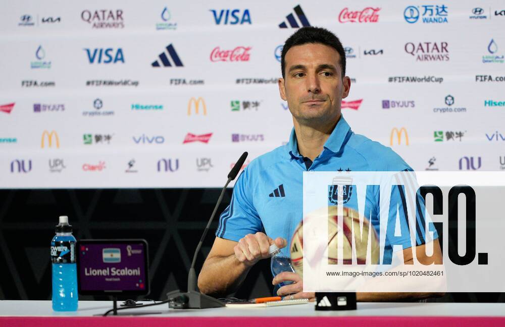 Mandatory Credit: Photo by Dave Shopland Shutterstock (13670834r) Manager Lionel Scaloni of Argentina press conference, PK, Pressekonferenz Argentina Press Conference, FIFA World Cup, WM, Weltmeisterschaft, Fussball 2022, Football, Main Media Centre, Doha, Qatar - 17 Dec 2022 Editorial Use Only Argentina Press Conference, FIFA World Cup 2022, Football, Main Media Centre, Doha, Qatar - 17 Dec 2022 Editorial Use Only
