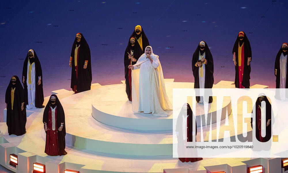 Football - FIFA World Cup, WM, Weltmeisterschaft, Fussball Qatar 2022 - Final - Argentina v France DOHA, QATAR - Sunday, December 18, 2022: Dana performs during A Night To Remember closing ceremony before the FIFA World Cup Qatar 2022 Final match between Argentina and France at the Lusail Stadium. AL-DAAYEN Lusail Stadium DOHA QATAR
