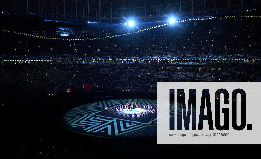 (221218) -- LUSAIER, Dec. 18, 2022 -- Artists perform during the closing ceremony prior to the Final between Argentina and France at the 2022 FIFA World Cup, WM, Weltmeisterschaft, Fussball at Lusail Stadium in Lusail, Qatar, Dec. 18, 2022. ) (SP)QATAR-LUSAIL-2022 WORLD CUP-FINAL-ARG VS FRA XiaoxYijiu