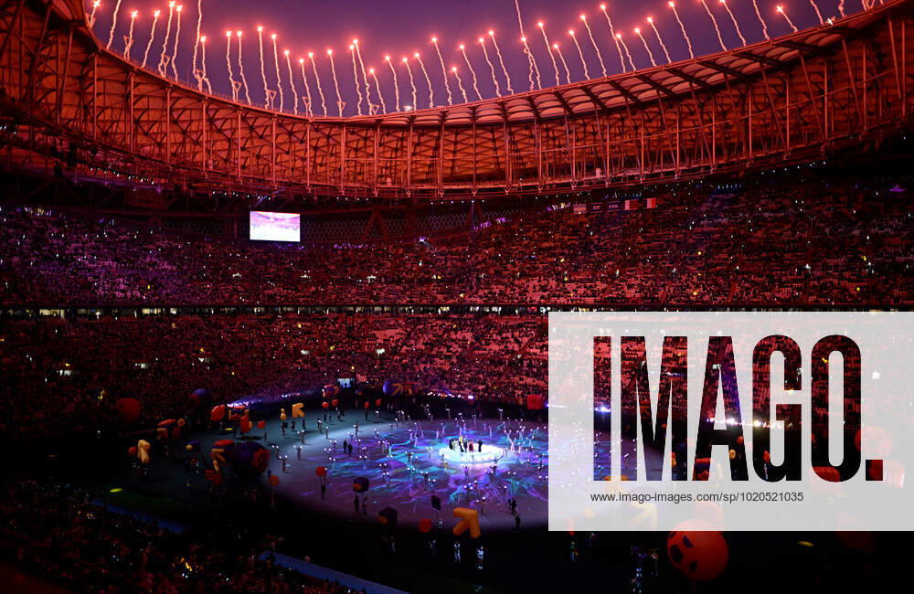 (221218) -- LUSAIER, Dec. 18, 2022 -- Artists perform during the closing ceremony prior to the Final between Argentina and France at the 2022 FIFA World Cup, WM, Weltmeisterschaft, Fussball at Lusail Stadium in Lusail, Qatar, Dec. 18, 2022. ) (SP)QATAR-LUSAIL-2022 WORLD CUP-FINAL-ARG VS FRA XiaoxYijiu