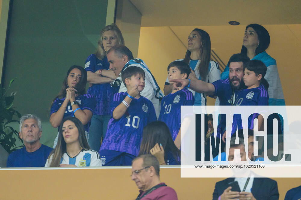 Lionel Messis family on the stands during the FIFA World Cup, WM, Weltmeisterschaft, Fussball 2022 final between Argentina and France on December 18, 2022 in Doha. Photo: Joel Marklund BILDBYRAN kod JM JM0415 bbeng fotboll football soccer fotball vm fotbolls-vm fotball-vm fotbolls-vm 2022 fifa world cup 2022 final argentina frankrike france publik
