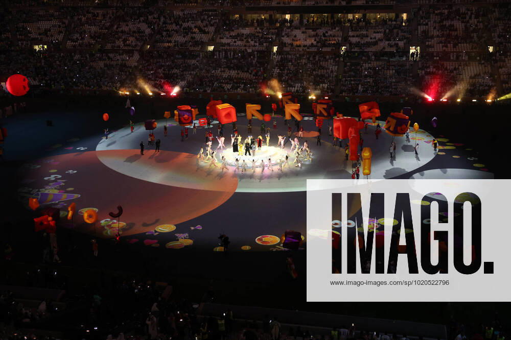 (221218) -- LUSAIER, Dec. 18, 2022 -- Artists perform during the closing ceremony prior to the Final between Argentina and France at the 2022 FIFA World Cup, WM, Weltmeisterschaft, Fussball at Lusail Stadium in Lusail, Qatar, Dec. 18, 2022. ) (SP)QATAR-LUSAIL-2022 WORLD CUP-FINAL-ARG VS FRA XuxZijian