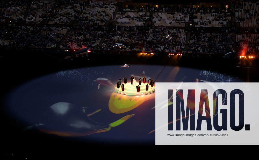 (221218) -- LUSAIER, Dec. 18, 2022 -- Artists perform during the closing ceremony prior to the Final between Argentina and France at the 2022 FIFA World Cup, WM, Weltmeisterschaft, Fussball at Lusail Stadium in Lusail, Qatar, Dec. 18, 2022. ) (SP)QATAR-LUSAIL-2022 WORLD CUP-FINAL-ARG VS FRA XuxZijian
