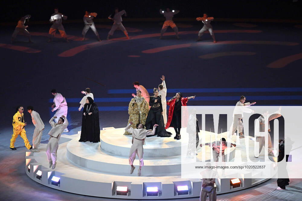 (221218) -- LUSAIER, Dec. 18, 2022 -- Artists perform during the closing ceremony prior to the Final between Argentina and France at the 2022 FIFA World Cup, WM, Weltmeisterschaft, Fussball at Lusail Stadium in Lusail, Qatar, Dec. 18, 2022. ) (SP)QATAR-LUSAIL-2022 WORLD CUP-FINAL-ARG VS FRA XiaoxYijiu