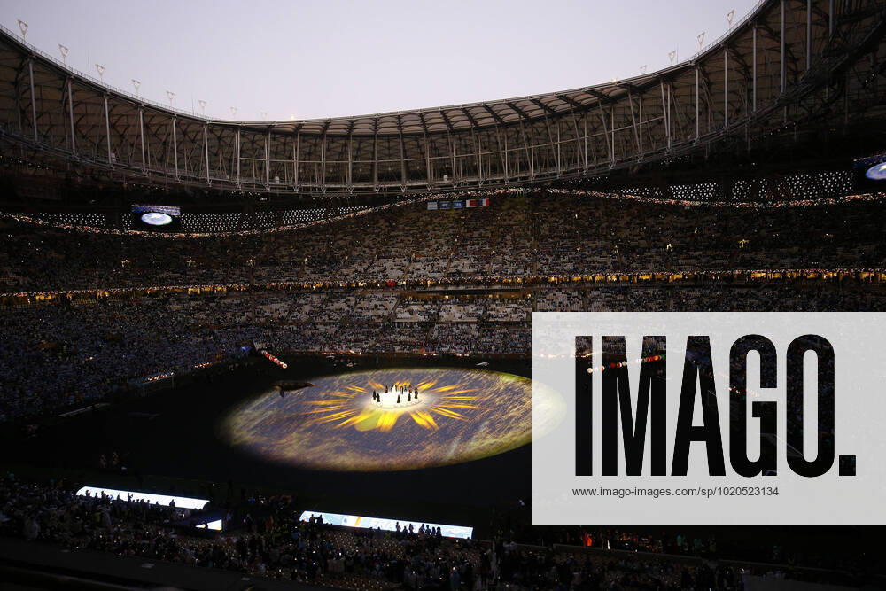 Argentina v France 2022 FIFA World Cup, WM, Weltmeisterschaft, Fussball General view during the closing ceremony prior to the 2022 FIFA World Cup Final between Argentina and France at Lusail Stadium, Lusail Content Not Available For UK Newspapers