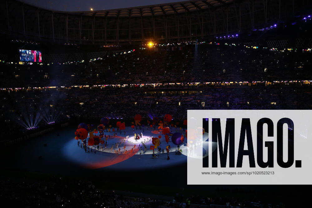 Argentina v France 2022 FIFA World Cup, WM, Weltmeisterschaft, Fussball General view during the closing ceremony prior to the 2022 FIFA World Cup Final between Argentina and France at Lusail Stadium, Lusail Content Not Available For UK Newspapers
