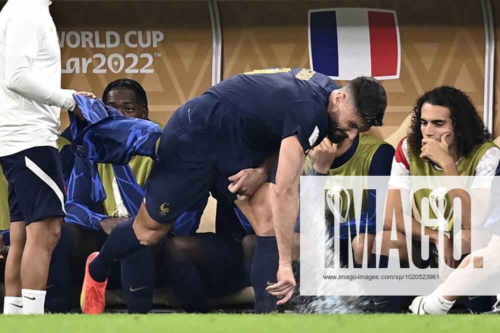 Foto Fabio Ferrari LaPresse - 18 Dicembre 2022 Lusail, Qatar - - Calcio - Qatar 2022 - Coppa del Mondo Fifa - Argentina vs Francia - Finale - Lusail Iconic Stadium - Nella foto: Olivier Giroud (FRA) sostituito December 18, 2022 Lusail, Qatar - sport - Soccer - Qatar 2022- FIFA World Cup, WM, Weltmeisterschaft, Fussball - Argentina vs Francia - Final - Lusail Iconic Stadium In the pic: Olivier Giroud (FRA) substituted