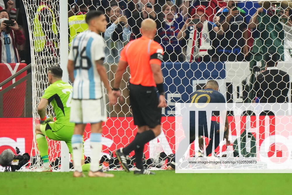 QAT: Argentina v France. FIFA World Cup, WM, Weltmeisterschaft, Fussball Qatar 2022. Final Kylian Mbappe of France celebrates his goal during the FIFA World Cup Qatar 2022 match, Final, between Argentina and France played at Lusail Stadium on Dec 18, 2022 in Lusail, Qatar.