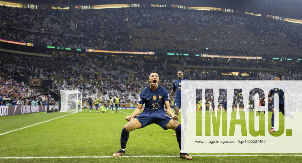 Doha, Qatar. 18th Dec, 2022. Goal celebration: Kylian Mbappe (FRA) Argentina - France Final Match Argentinien - Frankreich World Cup 2022 in Qatar 18.12.2022