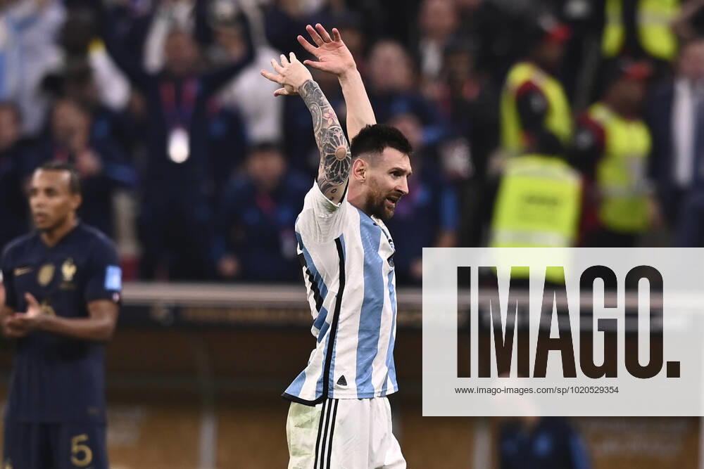 Foto Fabio Ferrari LaPresse - 18 Dicembre 2022 Lusail, Qatar - - Calcio - Qatar 2022 - Coppa del Mondo Fifa - Argentina vs Francia - Finale - Lusail Iconic Stadium - Nella foto: esultanza Lionel Messi (Argentina) 3-2 December 18, 2022 Lusail, Qatar - sport - Soccer - Qatar 2022- FIFA World Cup, WM, Weltmeisterschaft, Fussball - Argentina vs Francia - Final - Lusail Iconic Stadium In the pic: esultanza Lionel Messi (Argentina) 3-2