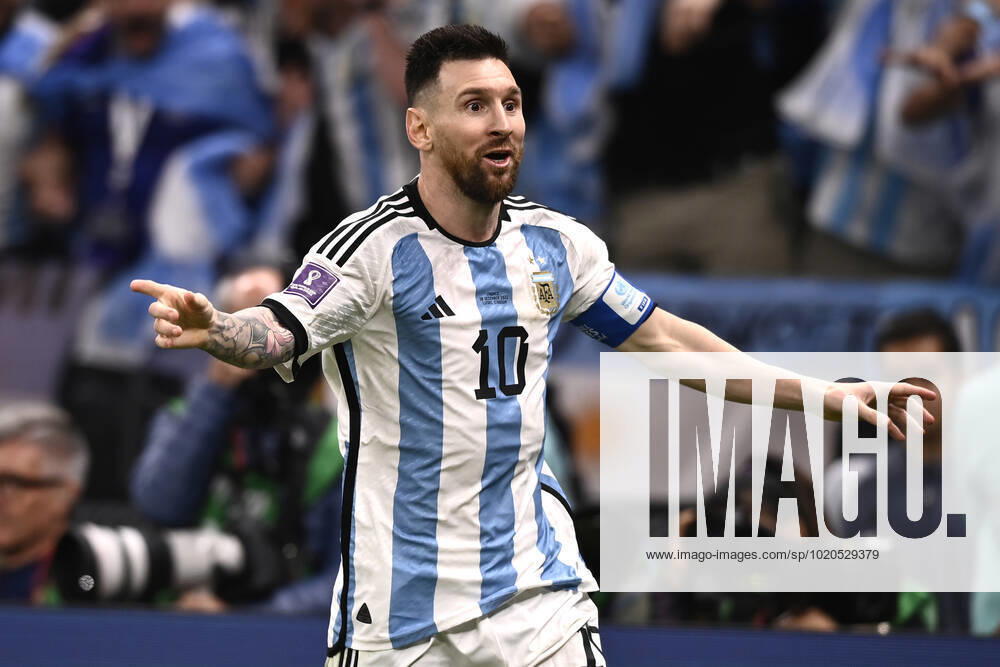Foto Fabio Ferrari LaPresse - 18 Dicembre 2022 Lusail, Qatar - - Calcio - Qatar 2022 - Coppa del Mondo Fifa - Argentina vs Francia - Finale - Lusail Iconic Stadium - Nella foto: esultanza Lionel Messi (Argentina) 3-2 December 18, 2022 Lusail, Qatar - sport - Soccer - Qatar 2022- FIFA World Cup, WM, Weltmeisterschaft, Fussball - Argentina vs Francia - Final - Lusail Iconic Stadium In the pic: esultanza Lionel Messi (Argentina) 3-2