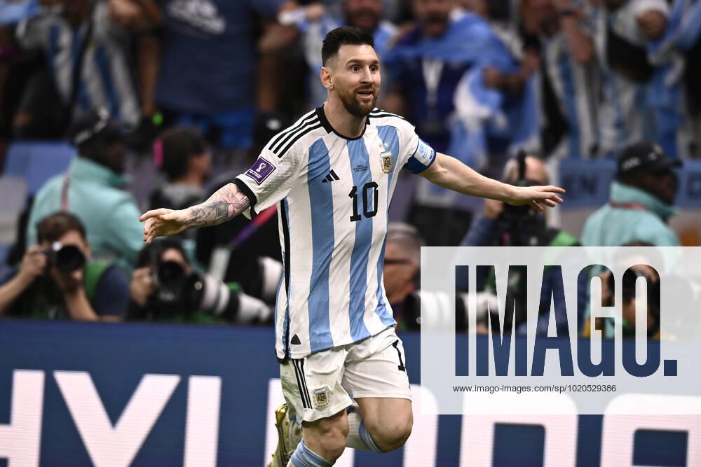 Foto Fabio Ferrari LaPresse - 18 Dicembre 2022 Lusail, Qatar - - Calcio - Qatar 2022 - Coppa del Mondo Fifa - Argentina vs Francia - Finale - Lusail Iconic Stadium - Nella foto: esultanza Lionel Messi (Argentina) 3-2 December 18, 2022 Lusail, Qatar - sport - Soccer - Qatar 2022- FIFA World Cup, WM, Weltmeisterschaft, Fussball - Argentina vs Francia - Final - Lusail Iconic Stadium In the pic: esultanza Lionel Messi (Argentina) 3-2