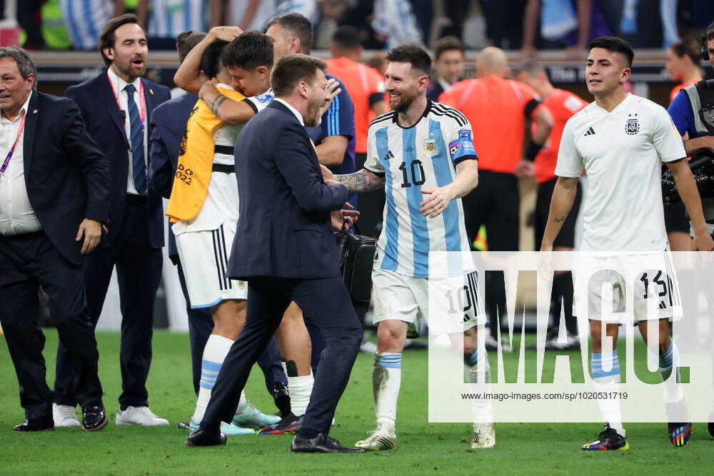 Argentina v France: Final - FIFA World Cup, WM, Weltmeisterschaft, Fussball Qatar 2022 LUSAIL CITY, QATAR - DECEMBER 18: Argentina players celebrate after the FIFA World Cup Qatar 2022 Final match between Argentina and France at Lusail Stadium on December 18, 2022 in Lusail City, Qatar. GoranxStanzl PIXSELL