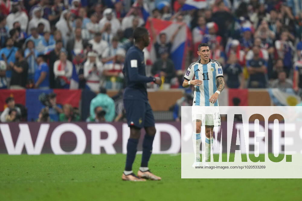 Player of Argentina Ãngel Di Maria celebrates after scoring a goal during the FIFA World Cup, WM, Weltmeisterschaft, Fussball Qatar 2022 Final match between Argentina and France at Lusail Stadium on December 18, 2022 in Lusail, Qatar. (Photo by Florencia Tan Jun PxImages Icon Sportswire) SOCCER: DEC 18 FIFA World Cup Final - France v Argentina Icon2212181463