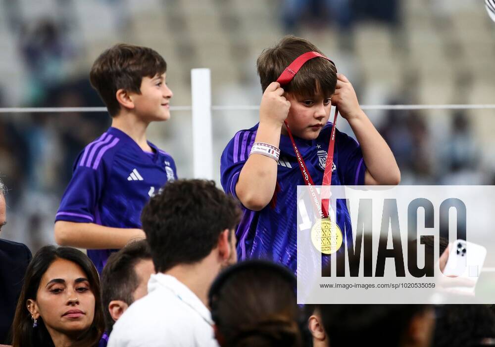 Mandatory Credit: Photo by Kieran McManus Shutterstock (13670809in) Lionel Messi of Argentina celebrates winning the World Cup with his family Argentina v France, FIFA World Cup, WM, Weltmeisterschaft, Fussball 2022, Final, Football, Lusail Stadium, Al Daayen, Qatar - 18 Dec 2022 Editorial Use Only Argentina v France, FIFA World Cup 2022, Final, Football, Lusail Stadium, Al Daayen, Qatar - 18 Dec 2022 Editorial Use Only