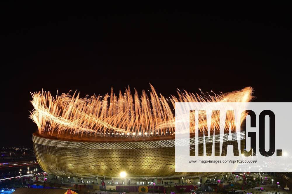 FIFA World Cup, WM, Weltmeisterschaft, Fussball Qatar 2022 Argentina vs France Final Fireworks during the game Argentina vs France, corresponding to the great final of the FIFA World Cup Qatar 2022, at Lusail Stadium, Lusail, Doha, on December 18, 2022. <br><br> Pirotecnia durante el partido Argentina vs Francia, correspondiente a la gran final de la Copa Mundial de la FIFA Catar 2022, en el Estadio Lusail, Lusail, Doha, el 18 de Diciembre de 2022 LUSAIL DOHA QATAR