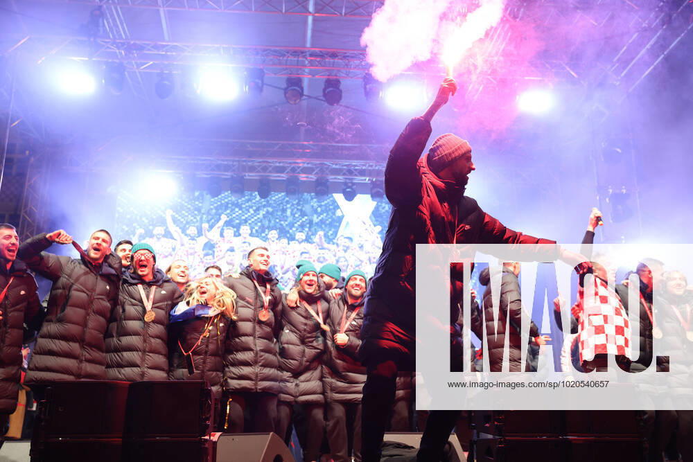 Zagreb, December 18, 2022. Magnificent welcome of the Croatian national football team in Zagreb after winning the bronze medal at the Quatar world cup 2022. Marcelo BrozoviÄ‡
