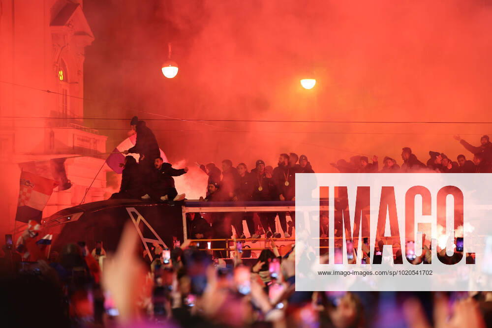 Zagreb, December 18, 2022. Magnificent welcome of the Croatian national football team in Zagreb after winning the bronze medal at the Quatar world cup 2022.