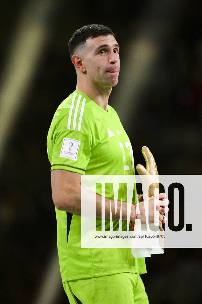 Trophee du meilleur gardien pour MARTINEZ Emiliano (ARG) FOOTBALL : Argentine vs france - Finale - Coupe du Monde Qatar 2022 - 18 12 2022 JBAutissier Panoramic