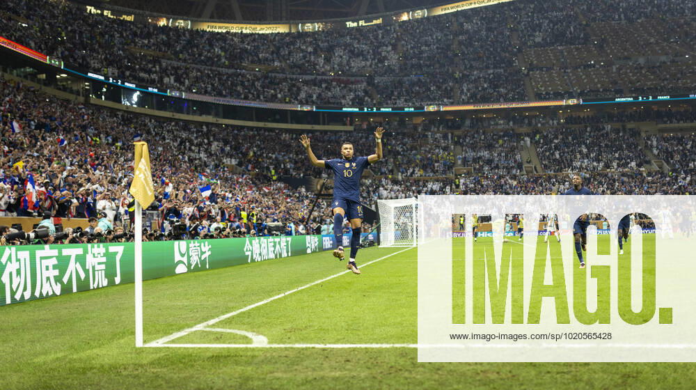 Doha, Qatar. 18th Dec, 2022. Goal celebration Kylian Mbappe (FRA) Argentina - France Final Match Argentinien - Frankreich World Cup 2022 in Qatar 18.12.2022