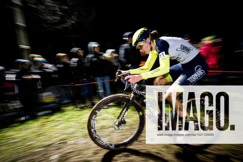 Luxembourgian Marie Schreiber pictured in action during the women elite race of the Superprestige Diegem, 6th stage (out of 8) in the Superprestige cyclocross cycling competition, in Diegem, Wednesday 28 December 2022. JASPERxJACOBS x57726353x