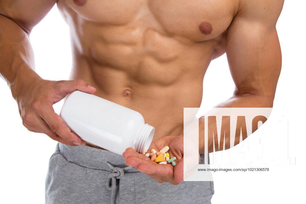 Doping Anabolika Tabletten Medikamente Pillen Bodybuilder Bodybuilding Muskeln Mann Doping Anabolika Tabletten Medikamente Pillen Bodybuilder Bodybuilding Muskeln Body Building Mann (License=RF) 9993330