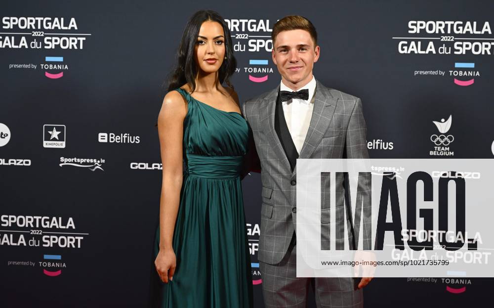 ANTWERPEN, BELGIUM - JANUARY 06 : EVENEPOEL Remco and his wife Oumii pictured during the annual sports gala awards 2022 on January 6, 2023 in Antwerpen, Belgium, 6 01 2023 ( Sports gala awards 2022 PhotoNews Panoramic