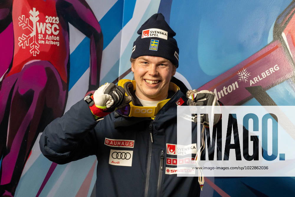 ALPINE SKIING - FIS Junior World Championships SANKT ANTON,AUSTRIA,25.JAN.23 - ALPINE SKIING - FIS Alpine Junior World Ski Championships, slalom, men. Image shows Adam Hofstedt (SWE). Keywords: medal. GEPAxpictures xOliverxLerch