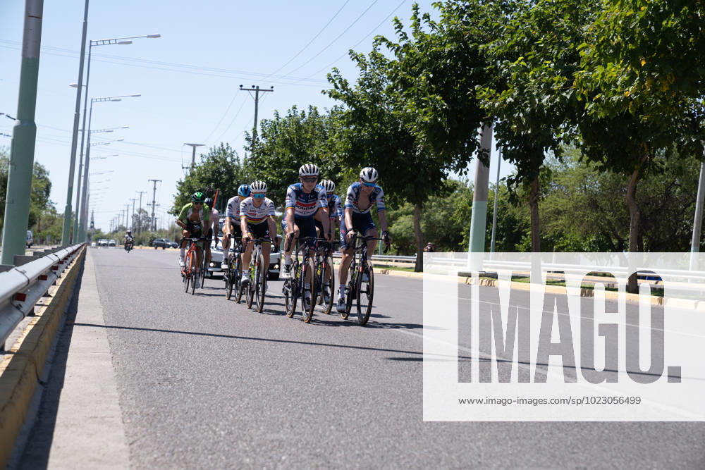 Soudal Quick-Step riders pictured during a training session during the rest day of the Vuelta a San Juan cycling tour, in Plaza Barreal, Argentina, Thursday 26 January 2023. SEBASTIANxGILxMIRAN x58790859x